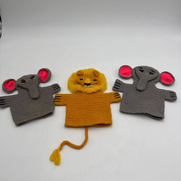 Vtg 70's R. Dakin Lion & Elephant Puppets (3) Golf Club Covers Zoo Animals - Picture 16 of 16